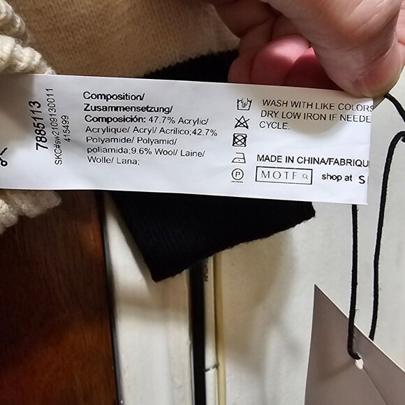 MOTF Womens Black & White Cardigan Sweater Large Button-Down Long Sleeve Acrylic - Picture 6 of 10